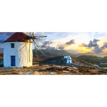 Lais Puzzle - schöner Sonnenuntergang über Windmühlen. Insel Amorgos, Griechenland, Panorama - 2.000 Teile