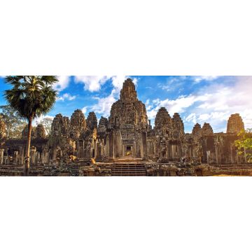 Lais Puzzle - Antike Steingesichter bei Sonnenuntergang des Bayon-Tempels, Angkor Wat, Panorama - 2.000 Teile