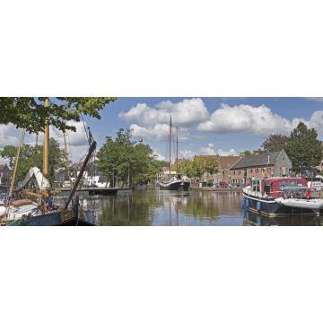 Lais Puzzle - Meppel, Niederlande. Kanal und Boote. Dampferkai. Kanal der Schleusen. Drenthe, Panorama - 2.000 Teile