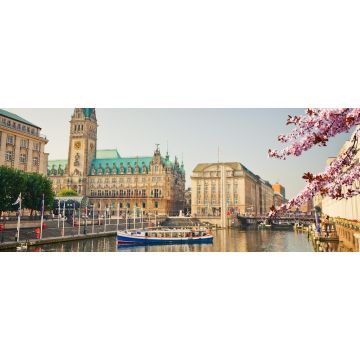 Lais Puzzle - Hamburger Rathaus und Alster im Frühjahr, Hamburg, Panorama - 2.000 Teile