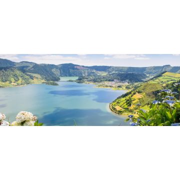 Lais Puzzle - See von Sete Cidades mit Hortensien, Azoren, Portugal, Panorama - 2.000 Teile