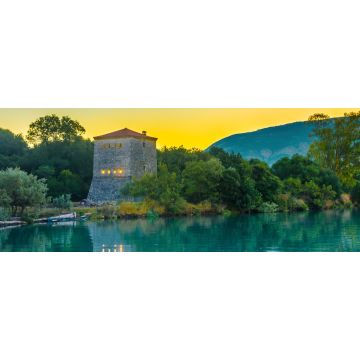 Lais Puzzle - Der venezianische Turm von Butrint, bei Sonnenaufgang in Albanien, Panorama - 2.000 Teile