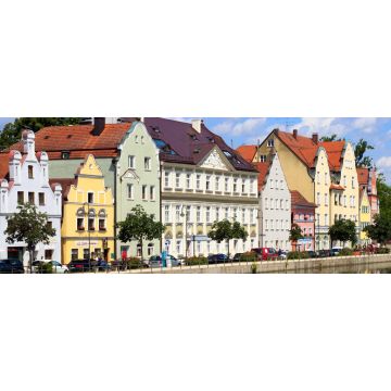Lais Puzzle - Stadtbild von Landshut im Sommer mit Spiegelung im Fluss, Panorama - 2.000 Teile
