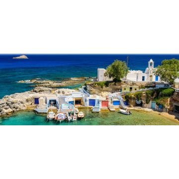 Lais Puzzle - Das malerische Dorf Mandrakia (traditionelles griechisches Dorf am Meer) mit Sirmate - traditionellen Fischerhäusern, Insel Milos, Kykladen, Griechenland, Panorama - 2.000 Teile