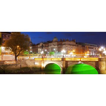 Lais Puzzle - Dublin bei Nacht, unten am Fluss Liffey, Panorama - 2.000 Teile