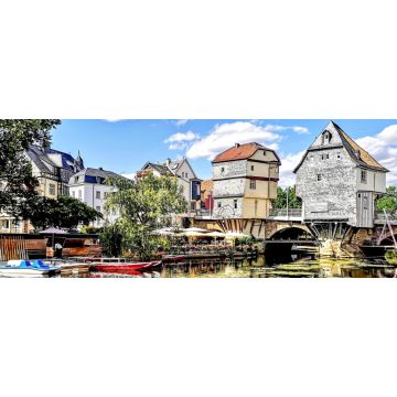 Lais Puzzle - Ansicht der alten Brücke in Bad Kreuznach, Deutschland, Panorama - 2.000 Teile