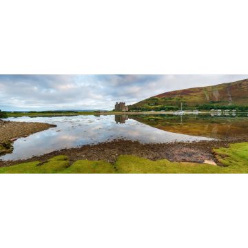 Lais Puzzle - Ein Panoramablick auf die Burg aus dem 13. Jahrhundert in Lochranza bei Flut auf der Isle of Arran in Schottland, Panorama - 2.000 Teile