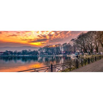 Lais Puzzle - Blick auf den See Pamvotis bei Sonnenuntergang. Ioannina Stadt, Griechenland, Panorama - 2.000 Teile