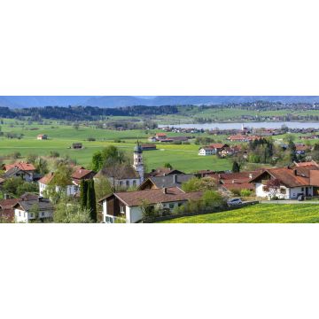 Lais Puzzle - Blick über Aidling zum Riegsee und ins Zugspitz-Massiv, Panorama - 2.000 Teile