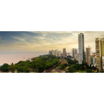 Lais Puzzle - Panoramablick auf die Stadt Rosario entlang des Parana-Flusses bei Sonnenuntergang, Santa Fe, Argentinien, Panorama - 2.000 Teile