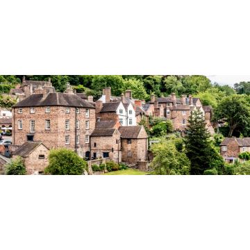 Lais Puzzle - Häuser und der Fluss Severn in der Iron Bridge Gorge in Shropshire, England, Panorama - 2.000 Teile