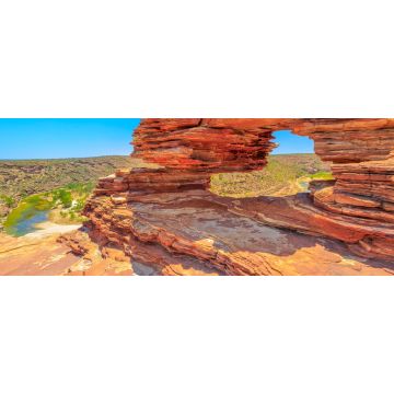 Lais Puzzle - Das Fenster der Natur über der Murchison River Gorge im Kalbarri National Park. Der Bogen aus rotem Sandstein ist die ikonischste Naturattraktion in Westaustralien, Panorama - 2.000 Teile