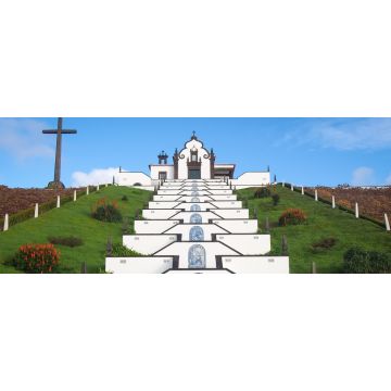 Lais Puzzle - Kapelle Unserer Lieben Frau vom Frieden (Ermida de Nossa Senhora da Paz) in Vila Franca do Campo, Azoren, Portugal, Panorama - 2.000 Teile