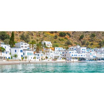 Lais Puzzle - Fischerboot und das malerische Dorf Loutro auf Kreta, Griechenland, Panorama - 2.000 Teile