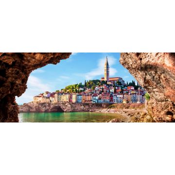 Lais Puzzle - Bled, Slowenien - Luftaufnahme der schönen Burg Bled (Blejski Grad) mit dem Bleder See (Blejsko Jezero), der Kirche Mariä Himmelfahrt und den Julischen Alpen im Hintergrund an einem Sommertag, Panorama - 2.000 Teile