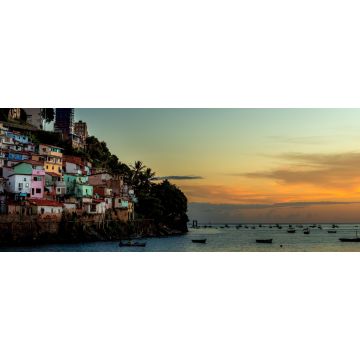 Lais Puzzle - Salvador Bahia Brasilien Sonnenuntergang Paradies und Boote, Panorama - 2.000 Teile