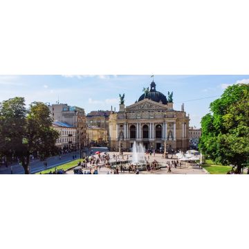 Lais Puzzle - Lviv, Ukraine: Platz vor der Lviv-Oper. Luftaufnahme, Panorama - 2.000 Teile