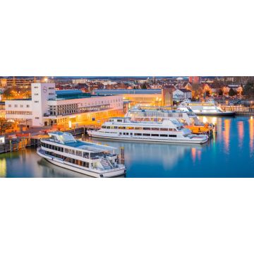 Lais Puzzle - Blick auf Motorboote in der Stadt Friedrichshafen, Deutschland, Panorama - 2.000 Teile