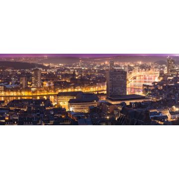 Lais Puzzle - Panorama Abendansicht der Stadt Lüttich in Belgien, Panorama - 2.000 Teile