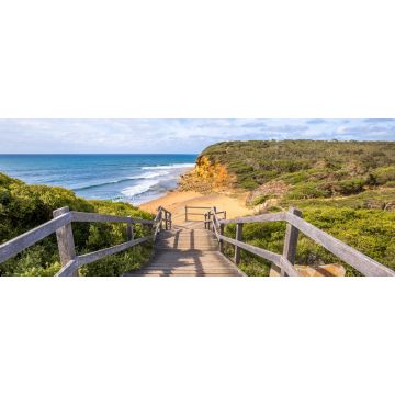Lais Puzzle - Spaziergang am legendären Bells Beach - dem Strand des Kultfilms Point Break, in der Nähe von Torquay, dem Tor zur Surf Coast von Victoria, Australien, Panorama - 2.000 Teile
