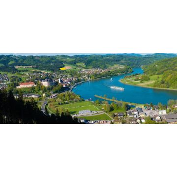 Lais Puzzle - Donaupanorama mit Personenschiffen bei Grein, Panorama - 2.000 Teile