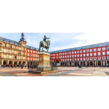 Lais Puzzle - Plaza Mayor mit Statue von König Philip III in Madrid, Spanien, Panorama - 2.000 Teile