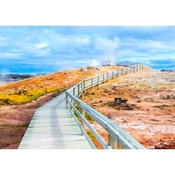 Lais Puzzle - Farbenfrohes Geothermalgebiet mit hölzernem Wanderweg in der Nähe von Keflavik, Island - 1.000 Teile