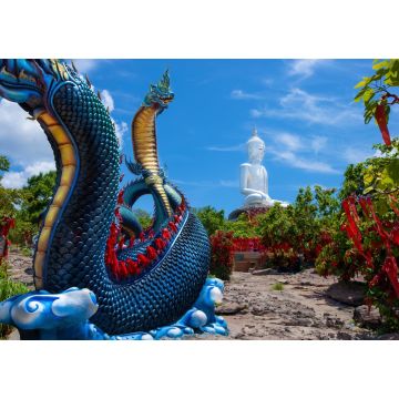 Lais Puzzle - Statue des Naka Buddha und große Buddha-Statue in der Provinz Mukdahan, Big Buddha Wat Phu Manorom Mukdahan Thailand - 1.000 Teile