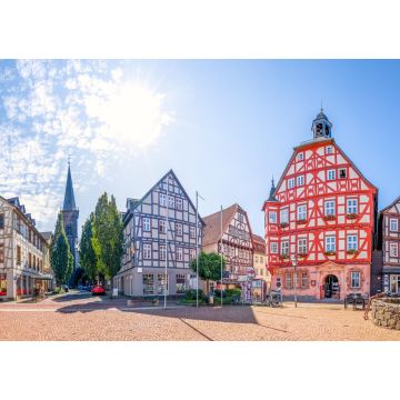 Lais Puzzle - Rathaus und Marktplatz, Grünberg, Hessen, Deutschland - 1.000 Teile