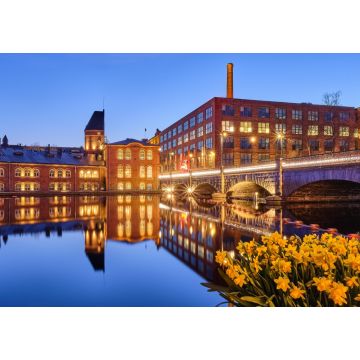 Lais Puzzle - Tampere historische Finlayson und Frenckell Gebäude zur blauen Stunde - 1.000 Teile