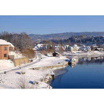 Lais Puzzle - Honefoss Fluss und Schnee, Honefoss, Buskerud, Norwegen - 1.000 Teile