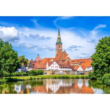 Lais Puzzle - Blick auf die historische Innenstadt, Wolframs Eschenbach, Bayern, Deutschland - 1.000 Teile