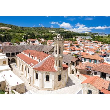 Lais Puzzle - Blick auf das Dorf Omodos und das Timios-Stavros-Kloster. Bezirk Limassol, Zypern - 1.000 Teile