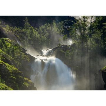 Lais Puzzle - Latefossen Wasserfall Odda Norwegen. Der Latefoss ist ein mächtiger, doppelter Wasserfall - 1.000 Teile