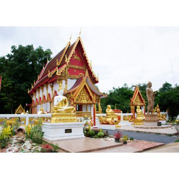 Lais Puzzle - Alte Ubosot und Ruine Stupa oder chedi und antike Buddha-Statue für thailändische Menschen Reise Besuch beten Segen heiligen Geheimnis des Wat Phra Kaew Tempel in Chainat Stadt in Chai Nat Thailand - 1.000 Teile