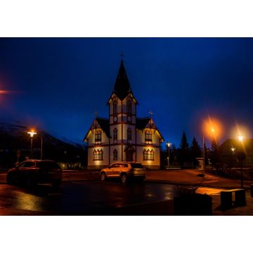 Lais Puzzle - Kirche bei Nacht in Keflavík - 1.000 Teile