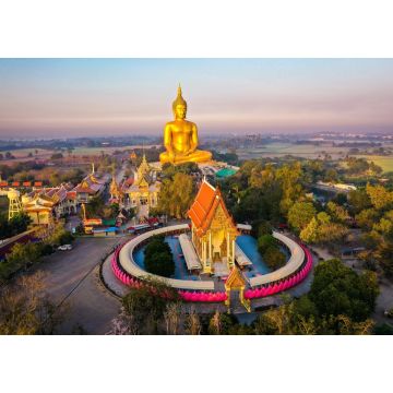 Lais Puzzle - Großer Buddha bei Sonnenuntergang im Wat Muang in Ang Thong, Thailand - 1.000 Teile