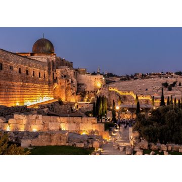 Lais Puzzle - Jerusalemer Altstadt bei Nacht - Blick vom Dung-Tor auf den Tempelberg und Al Aqsa - 1.000 Teile