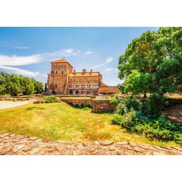 Lais Puzzle - Burg der Stadt Tata in Ungarn. Erstaunliche Wasserfestung neben dem Alten See. Erbaut im 13. Jahrhundert in der Nähe der Burg Esterhazy - 1.000 Teile