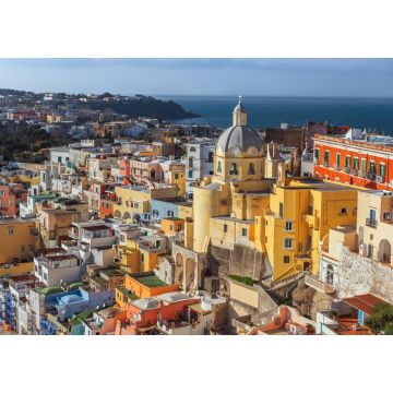 Lais Puzzle - Procida, Italien Altstadtsilhouette im Mittelmeer - 1.000 Teile