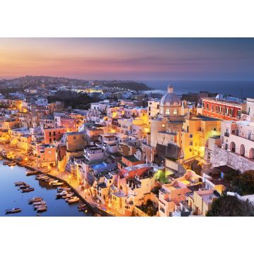 Lais Puzzle - Procida, Italien, alte Stadtsilhouette im Mittelmeer - 1.000 Teile
