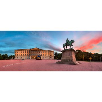 Lais Puzzle - Panorama des Königspalastes und der Statue von König Karl Johan bei Sonnenaufgang, Oslo, Norwegen - 2.000 Teile