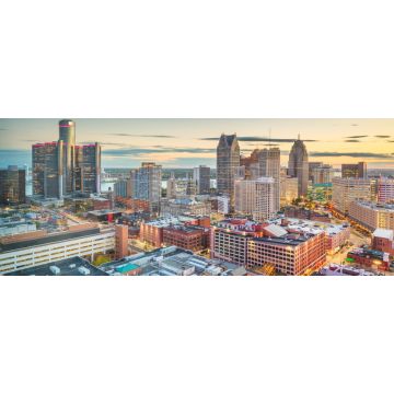 Lais Puzzle - Detroit, Michigan, USA: Skyline der Innenstadt in der Abenddämmerung - 2.000 Teile