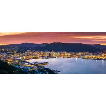 Lais Puzzle - Stadt und Hafen von Wellington vom Mount Victoria bei Sonnenuntergang - 2.000 Teile