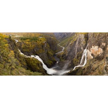 Lais Puzzle - Panoramablick auf den Voringsfossen-Wasserfall, Mabodalen-Tal, Norwegen. Nationale touristische Hardangervidda-Route, Eidfjord, Hardangerfjord, Norwegen - 2.000 Teile