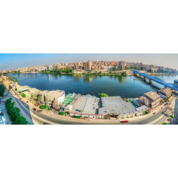 Lais Puzzle - El Mansoura / Ägypten - Landschaftlicher Panoramablick auf den Nil in der Stadt Mansoura - Panorama - Gouvernement Dakahlia oder Gouverneur von Dakahliya - 2.000 Teile