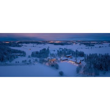 Lais Puzzle - Luftbildpanorama der ländlichen Gegend von Vanhalinna in Lieto, Finnland - 2.000 Teile