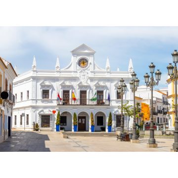 Lais Puzzle - Aussicht auf die weiße Fassade des Rathauses von Cartaya in der Provinz Huelva, Andalusien, Spanien - 1.000 Teile