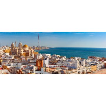 Lais Puzzle - Panoramasicht auf die Dächer der Altstadt und die Kathedrale von Santa Cruz am Morgen vom Turm Tavira in Cadiz, Andalusien, Spanien - 2.000 Teile