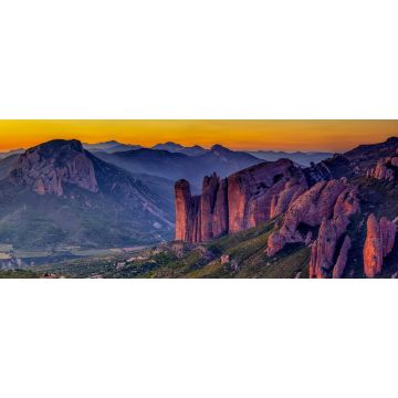 Lais Puzzle - Mallos de Riglos Felsen bei Sonnenuntergang, Huesca Provinz, Aragon, Spanien - 2.000 Teile